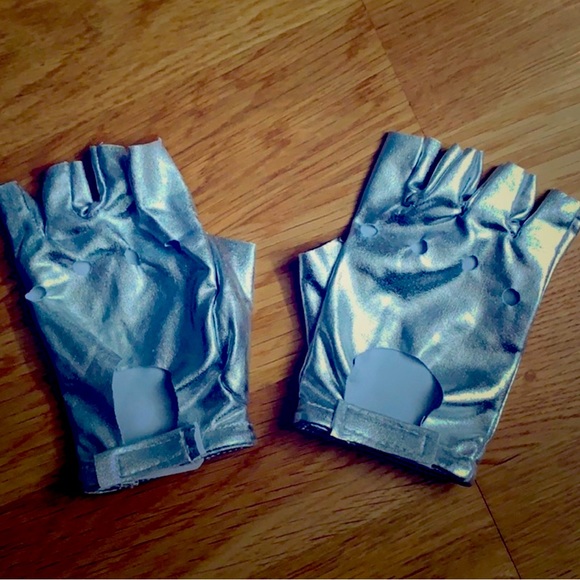 👻METALLIC MICHAEL JACKSON WORKOUT GLOVES COSPLAY - Picture 1 of 4